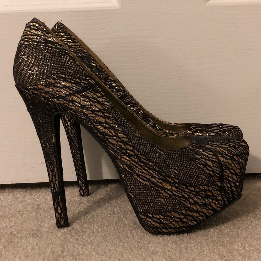 Just fab sparkly lace heel